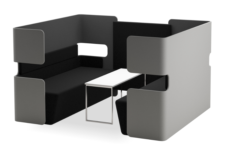 Meeting Pod Cooper With Sofa In Grey And Black Colour